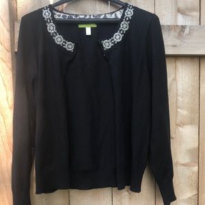 Black button sweater size L